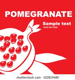  Fruit label. Pomegranate. Background for design of packing.