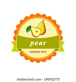 Fruit labels design. Pear mango.