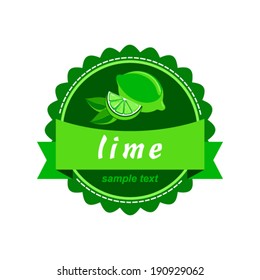 Fruit labels design. Vector lime.