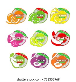 Fruit labels set