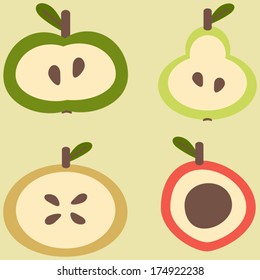 Fruit labels - vector illustration. Set