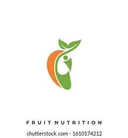 Fruit And Leaf Illustration Vector Template. Suitable for Creative Industry, Multimedia, entertainment, Educations, Shop, and any related business