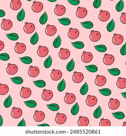 fruit and leaves become a background pattern