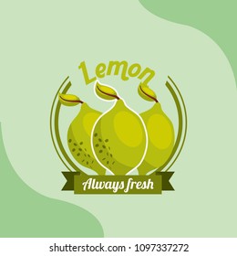 fruit lemon always fresh emblem