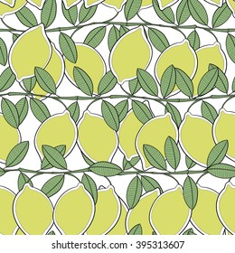 Fruit lemon decoration design vector seamless texture pattern
