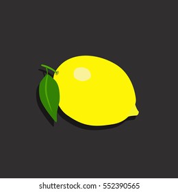 Fruit Lemon. Flat