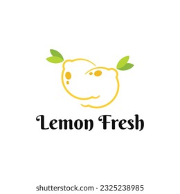 FruchtZitronen frische Linien Kunst bunter Logo Design Idee