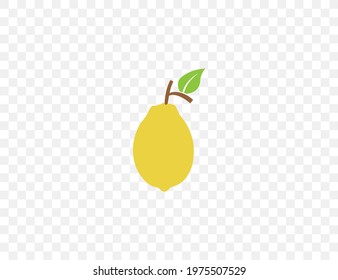 Fruit, lemon icon. Vector illustration. Flat design.