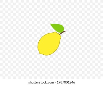 Fruit, lemon icon. Vector illustration. Flat design.
