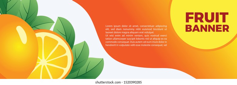 Fruit lemon, orange fruit banner, simple and looks fresh with bright colors