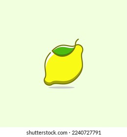 logo de diseño de dibujos animados de limones de frutas
