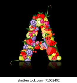 Fruit letter for your design. See others in my gallery