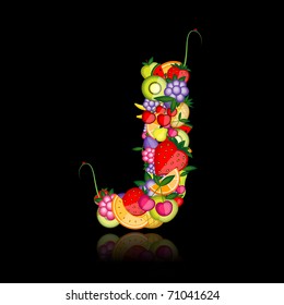 Fruit letter for your design. See others in my gallery