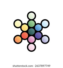 Fruit of life. Editable vector icon, coloured with outlined stroke.
