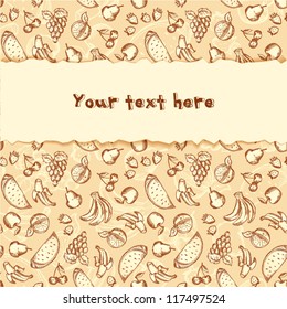 Fruit light background with plaseholder for text