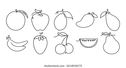 Fruit Line Art Vector Collection