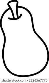 Fruit line drawing single item icon pear