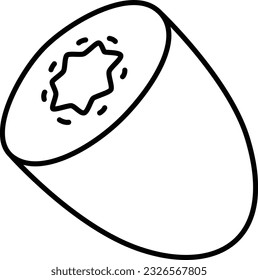 Fruit line drawing single item icon kiwi