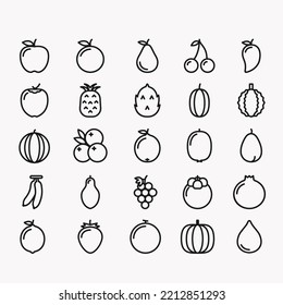 Icono de línea de fruta, colección de iconos 25