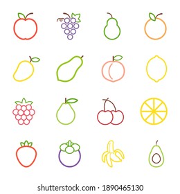 fruit line icon. colorful icon on white background.