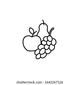 fruit line icon on white background