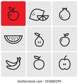 Fruit Line Icons