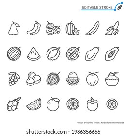 Fruit Line Icons. Editable Stroke. 