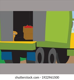 ilustración de la carga de frutos arte vectorial