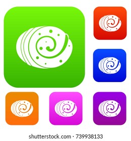 Fruit loaf set icon color in flat style isolated on white. Collection sings vector illustration