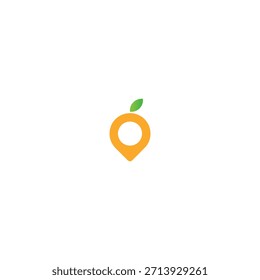 Logotipo de ubicación de frutas Diseño de Vector plano de icono.