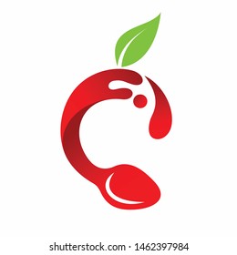 Fruit logo accompanied spoon concept