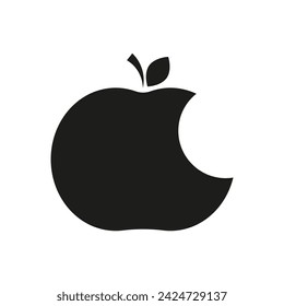Fruit logo with apple silhouette and tree symbol on white background