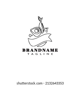 fruit logo cartoon icon design template black modern isolated illustration