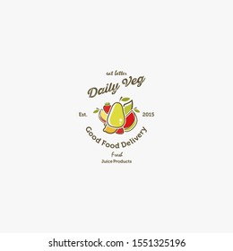 fruit logo concept with apple and pear as the main idea