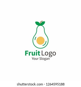 fruit logo concept avocado kiwi orange pear dragon fruit juice