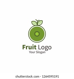 fruit logo concept avocado kiwi orange pear dragon fruit juice