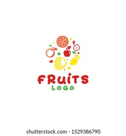 Fruit logo design, organic product vector logo design flyers, shipping