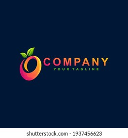 fruit logo gradient logo design