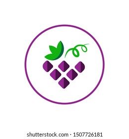 
Fruit logo grape icon 
Vector design