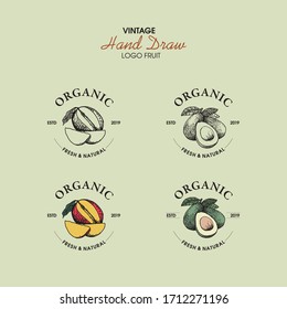 Estilo dibujado a mano con logotipo de frutas