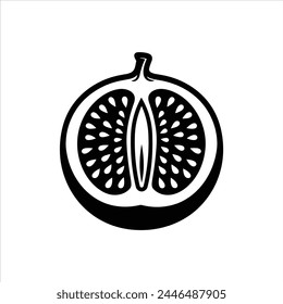 Icono del logotipo de la fruta en un fondo blanco Vector de estilo negro