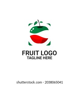 fruit logo illustration vector, fruit slice, fruit abstract