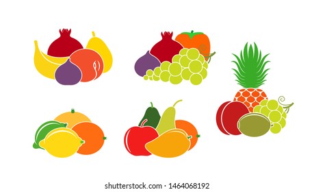 Fruit logo. Isolated fruit on white background