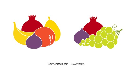 Fruit logo. Isolated fruit on white background