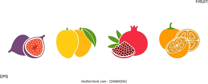 Fruit logo. Isolated fruit on white background