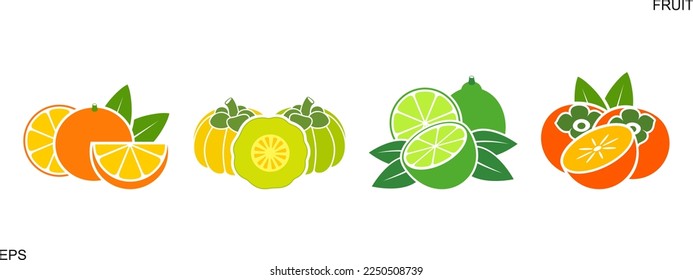 Fruit logo. Isolated fruit on white background