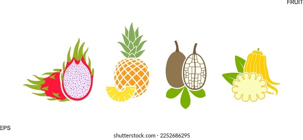 Logo für Obst. Einzelfrucht auf weißem Hintergrund
