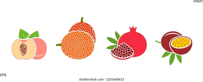 Fruit logo. Isolated fruit on white background