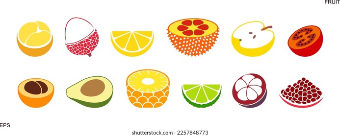 Fruit logo. Isolated fruit on white background