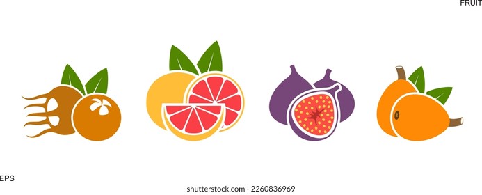 Fruit logo. Isolated fruit on white background